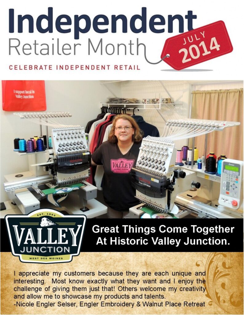Engler Embroidery independent retailer month