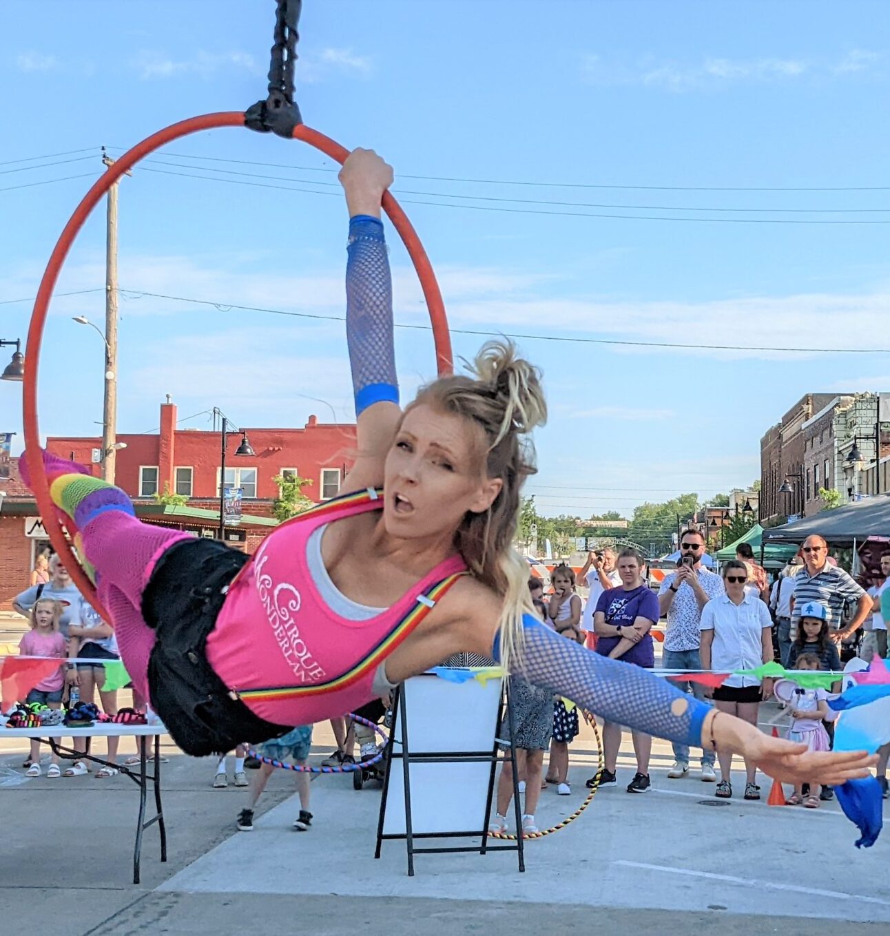 Valley Junction acrobat Historic Valley Junction Live Show